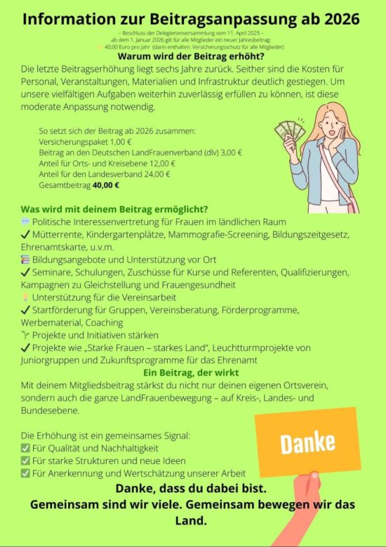 Beitragsanpassung 2026