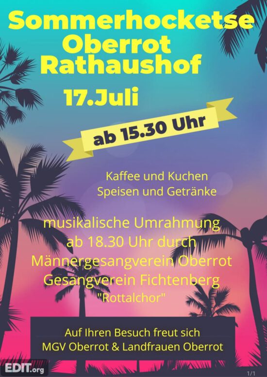 Einladung zur Sommerhocketse